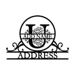 Personalized Initial Name Monogram metal wall sign displayed on the wall