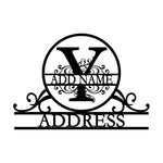 Personalized Initial Name Monogram metal wall sign displayed on the wall
