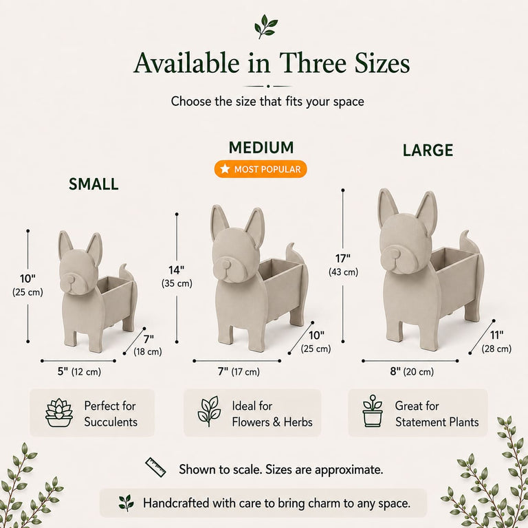 Pet Planter Size Chart