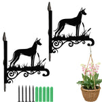 Pharaoh hound metal hanging basket bracket mounted on outdoor wall for plant decoration