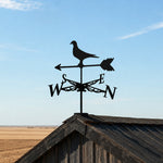 Pigeon metal weather vane with directional arrows and mounting rod, outdoor roof and garden decoration