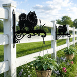 Pomeranian metal hanging basket bracket mounted on outdoor wall for plant decoration