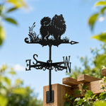 Pomeranian metal weather vane with directional arrows and mounting rod, outdoor roof and garden decoration