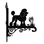 Poodle metal hanging basket bracket mounted on outdoor wall for plant decoration