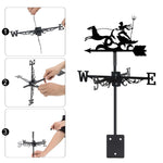 Poseidon metal weather vane with directional arrows and mounting rod, outdoor roof and garden decoration