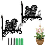 Puli metal hanging basket bracket mounted on outdoor wall for plant decoration