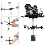Puli metal weather vane with directional arrows and mounting rod, outdoor roof and garden decoration