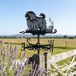 Puli metal weather vane with directional arrows and mounting rod, outdoor roof and garden decoration