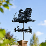 Puli metal weather vane with directional arrows and mounting rod, outdoor roof and garden decoration