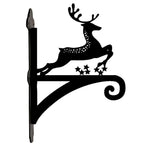 Reindeer with stars metal hanging basket bracket mounted on outdoor wall for plant decoration