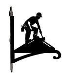 Roofer construction worker metal hanging basket bracket mounted on outdoor wall for plant decoration