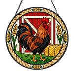 Rooster stained glass suncatcher window hanging, suitable for home and garden decoration