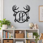 Personalized Initial Name Monogram metal wall sign displayed on the wall