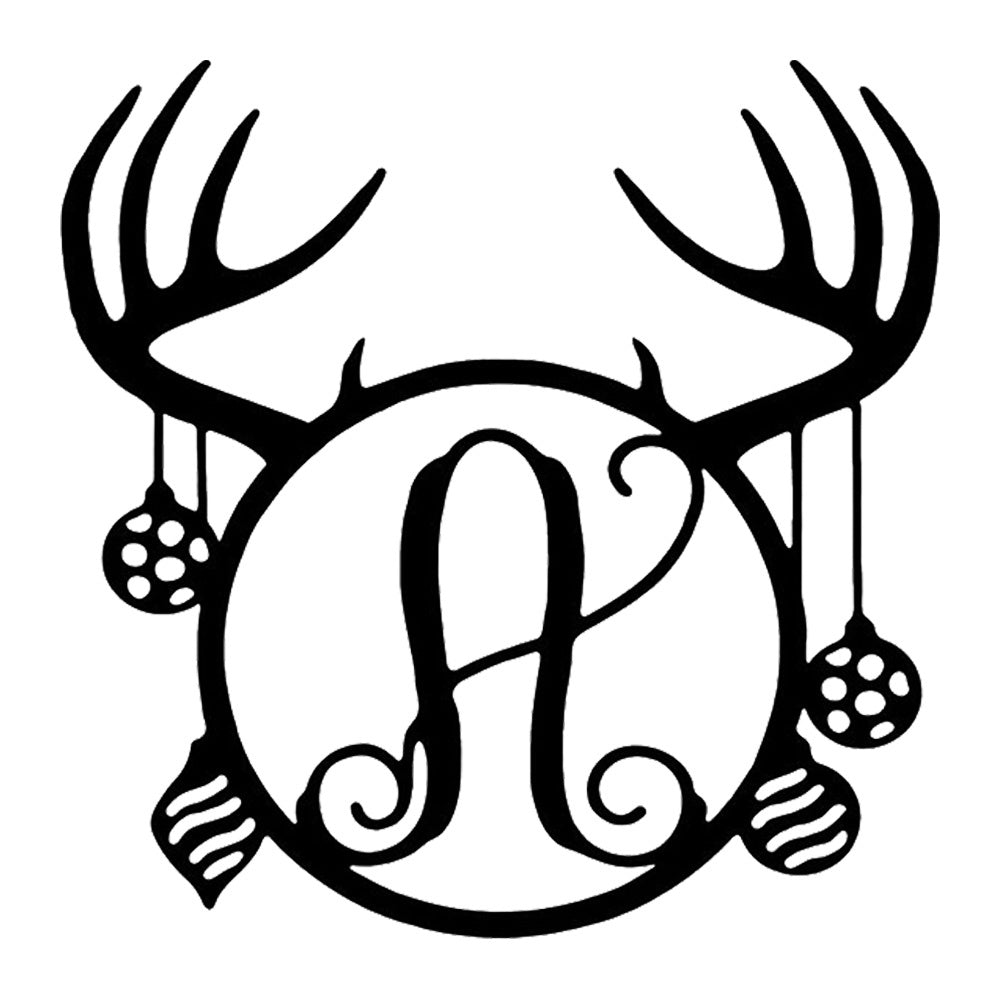 Personalized Initial Name Monogram metal wall sign displayed on the wall