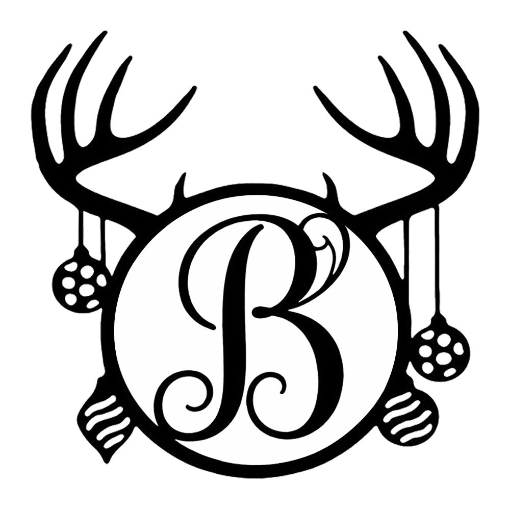 Personalized Initial Name Monogram metal wall sign displayed on the wall