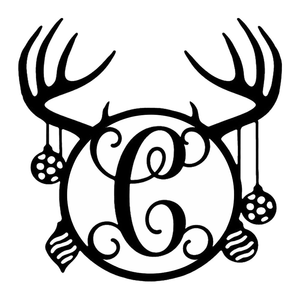 Personalized Initial Name Monogram metal wall sign displayed on the wall