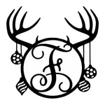 Personalized Initial Name Monogram metal wall sign displayed on the wall