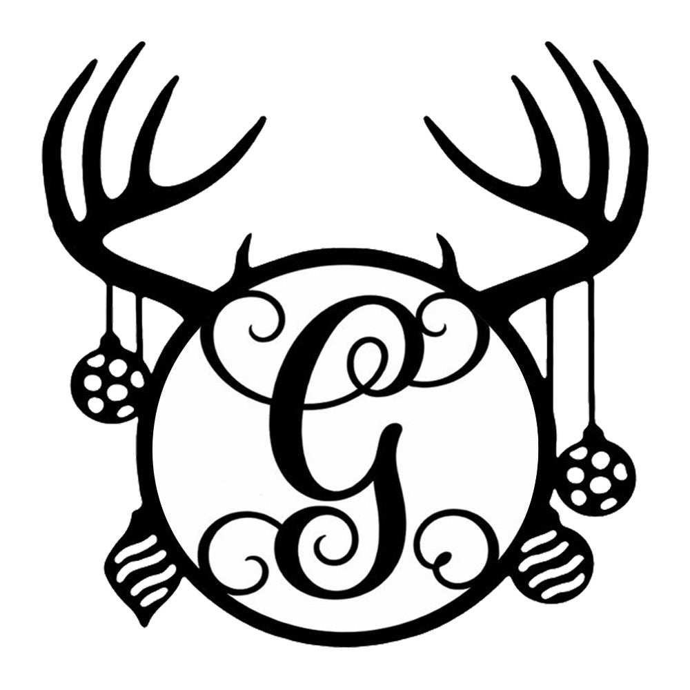 Personalized Initial Name Monogram metal wall sign displayed on the wall