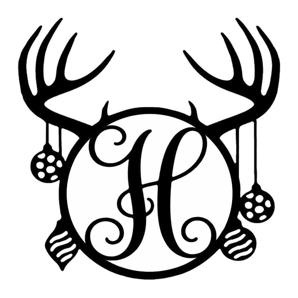 Personalized Initial Name Monogram metal wall sign displayed on the wall