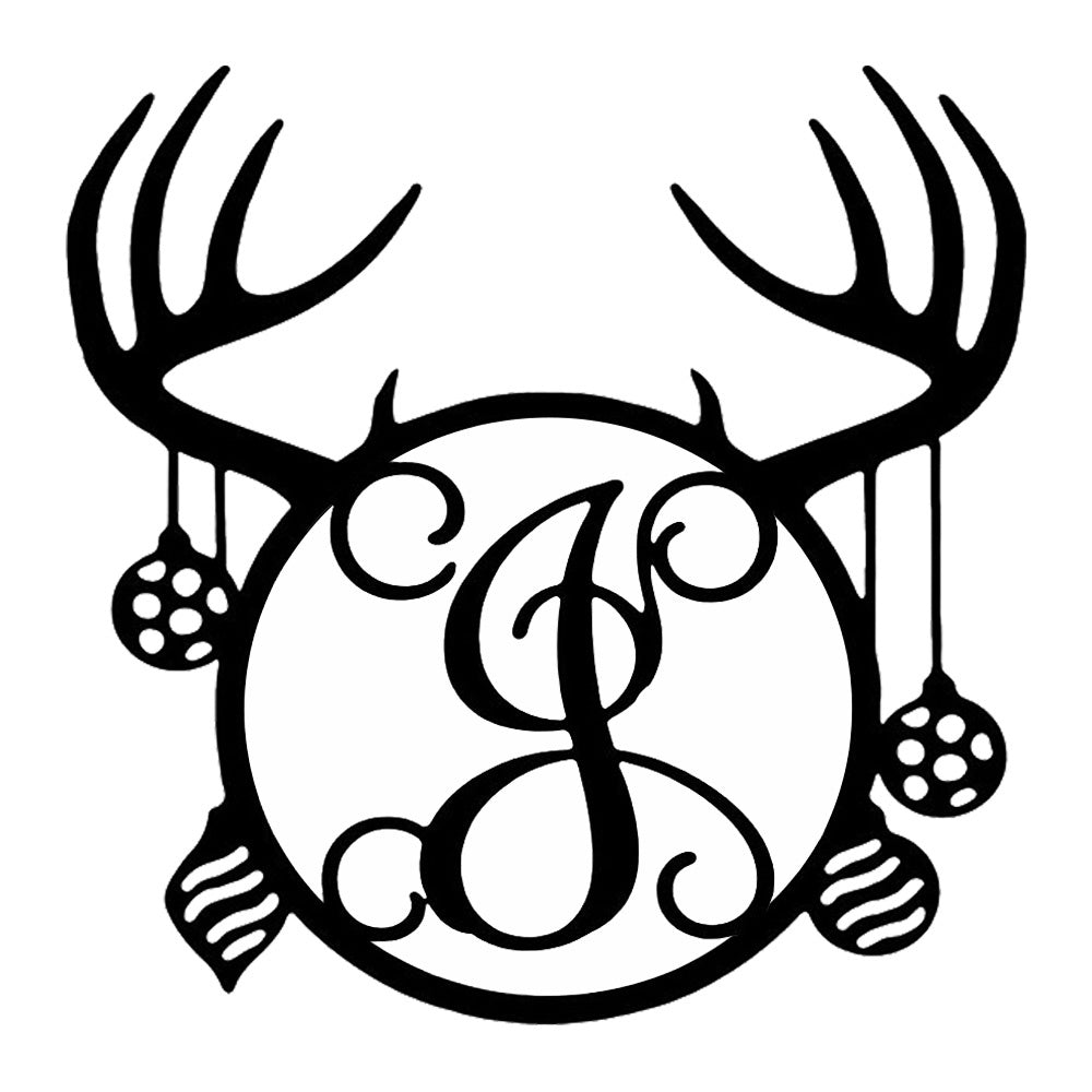 Personalized Initial Name Monogram metal wall sign displayed on the wall