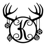 Personalized Initial Name Monogram metal wall sign displayed on the wall