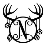 Personalized Initial Name Monogram metal wall sign displayed on the wall