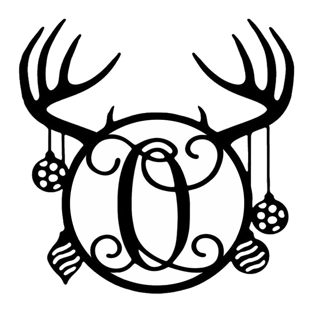 Personalized Initial Name Monogram metal wall sign displayed on the wall