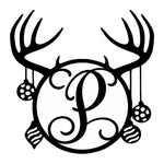 Personalized Initial Name Monogram metal wall sign displayed on the wall