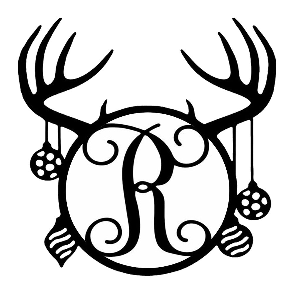 Personalized Initial Name Monogram metal wall sign displayed on the wall