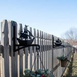 Sailing ship metal hanging basket bracket mounted on outdoor wall for plant decoration