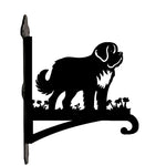 Saint bernard metal hanging basket bracket mounted on outdoor wall for plant decoration