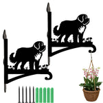 Saint bernard metal hanging basket bracket mounted on outdoor wall for plant decoration