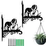 Saint bernard metal hanging basket bracket mounted on outdoor wall for plant decoration