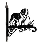 Saint bernard metal hanging basket bracket mounted on outdoor wall for plant decoration