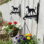 Saluki metal hanging basket bracket mounted on outdoor wall for plant decoration