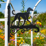 Saluki metal hanging basket bracket mounted on outdoor wall for plant decoration