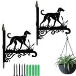 Saluki metal hanging basket bracket mounted on outdoor wall for plant decoration