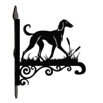 Saluki metal hanging basket bracket mounted on outdoor wall for plant decoration