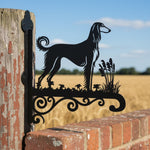 Saluki metal hanging basket bracket mounted on outdoor wall for plant decoration
