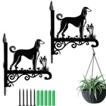 Saluki metal hanging basket bracket mounted on outdoor wall for plant decoration
