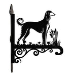 Saluki metal hanging basket bracket mounted on outdoor wall for plant decoration