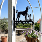 Saluki metal hanging basket bracket mounted on outdoor wall for plant decoration