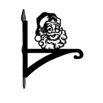Santa claus metal hanging basket bracket mounted on outdoor wall for plant decoration