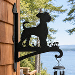 Schnauzer metal hanging basket bracket mounted on outdoor wall for plant decoration