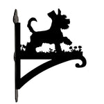 Schnauzer metal hanging basket bracket mounted on outdoor wall for plant decoration