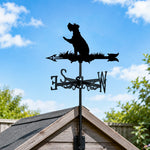 Schnauzer metal weather vane with directional arrows and mounting rod, outdoor roof and garden decoration