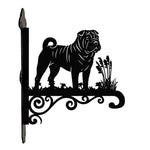 Shar-pei metal hanging basket bracket mounted on outdoor wall for plant decoration