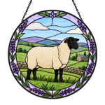Shetland sheep stained glass suncatcher window hanging, suitable for home and garden decoration