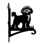 Shih tzu metal hanging basket bracket mounted on outdoor wall for plant decoration