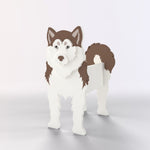 Full-body view of the Siberian Husky dog planter